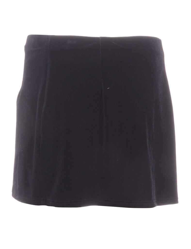 Beyond Retro Label Label Velvet Mini Skirt