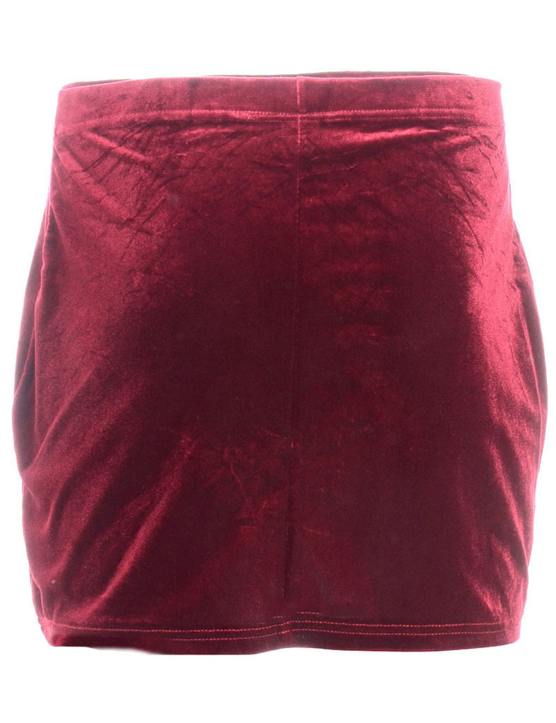 Beyond Retro Label Label Velvet Mini Skirt