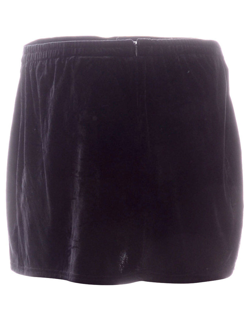 Beyond Retro Label Label Velvet Mini Skirt