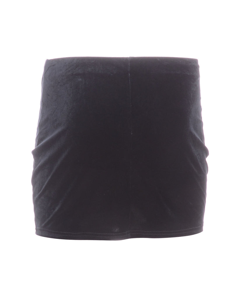 Beyond Retro Label Label Velvet Mini Skirt