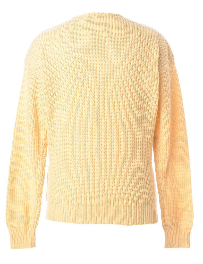Beyond Retro Label Label Yellow Lace Up Jumper