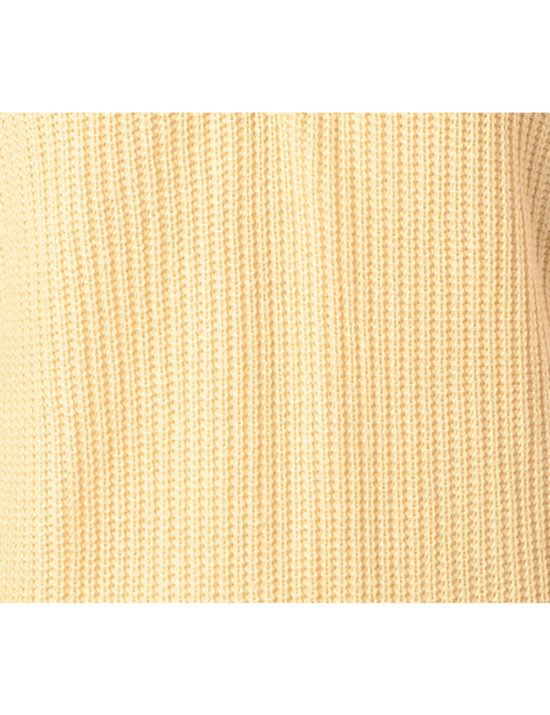Beyond Retro Label Label Yellow Lace Up Jumper