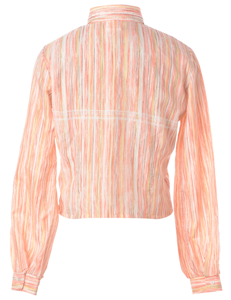 Beyond Retro Label Label Zip Front Cropped Blouse