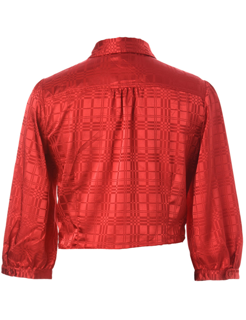 Beyond Retro Label Label Zip Front Cropped Blouse