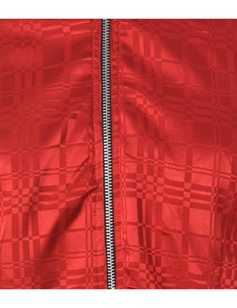 Beyond Retro Label Label Zip Front Cropped Blouse