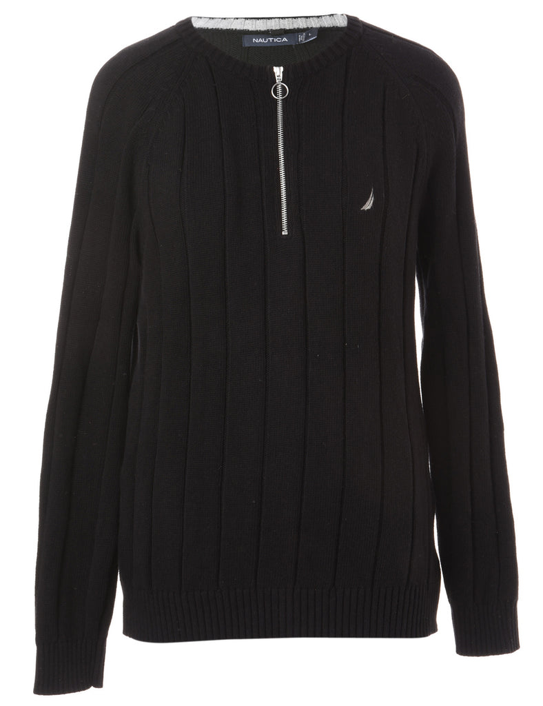 Beyond Retro Label Label Zip Front Knitted Jumper