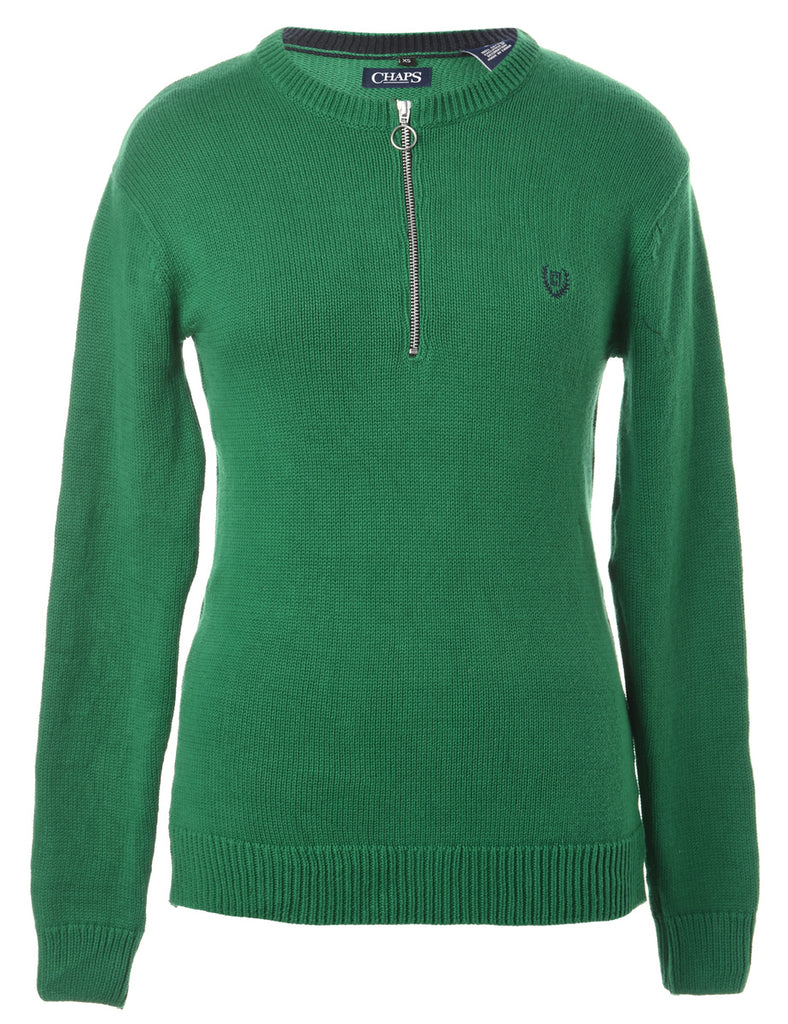 Beyond Retro Label Label Zip Front Knitted Jumper