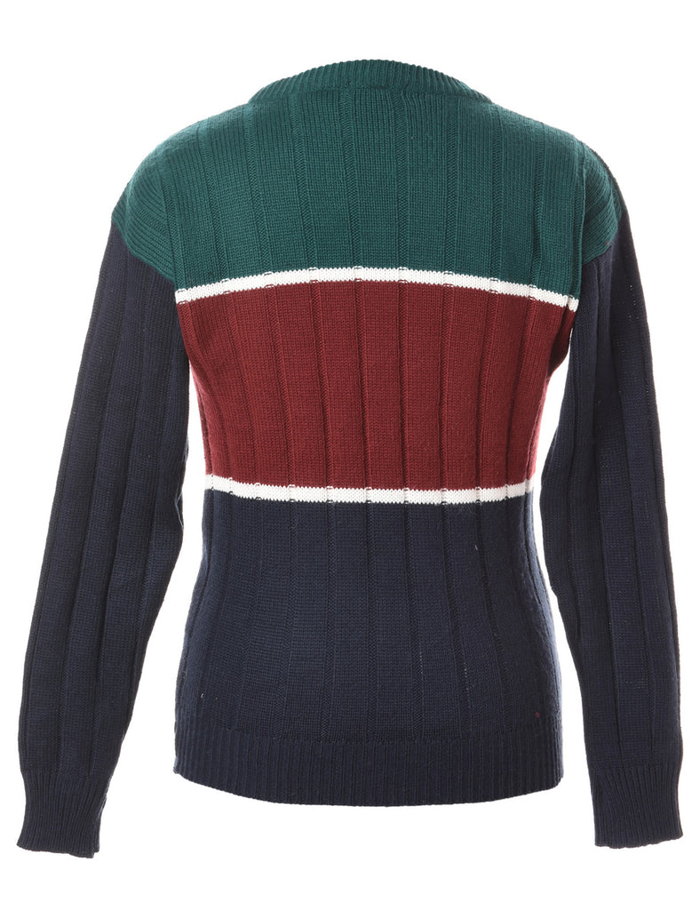 Beyond Retro Label Label Zip Front Knitted Jumper