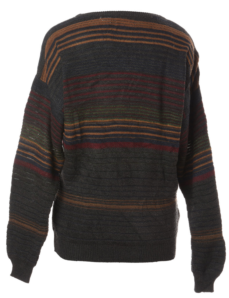Beyond Retro Label Label Zip Front Knitted Jumper