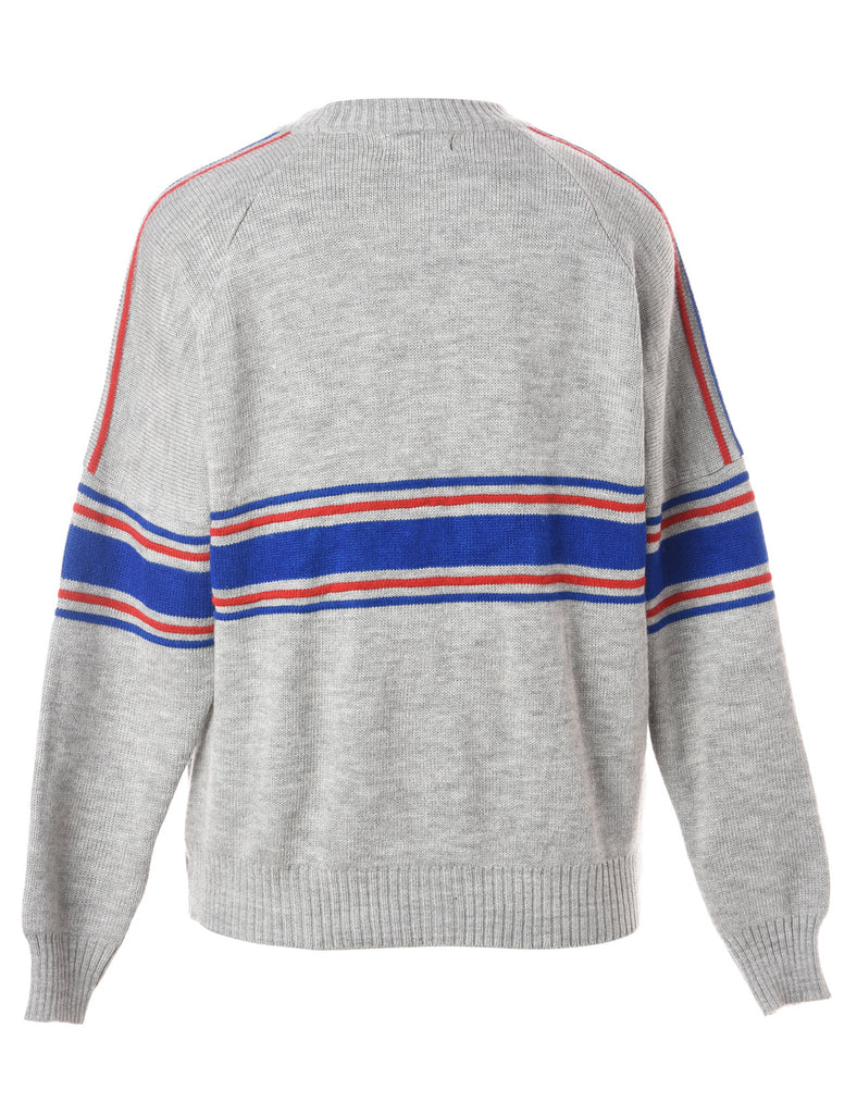 Beyond Retro Label Label Zip Front Knitted Jumper
