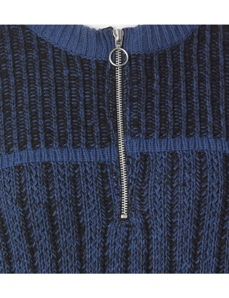 Beyond Retro Label Label Zip Front Knitted Jumper