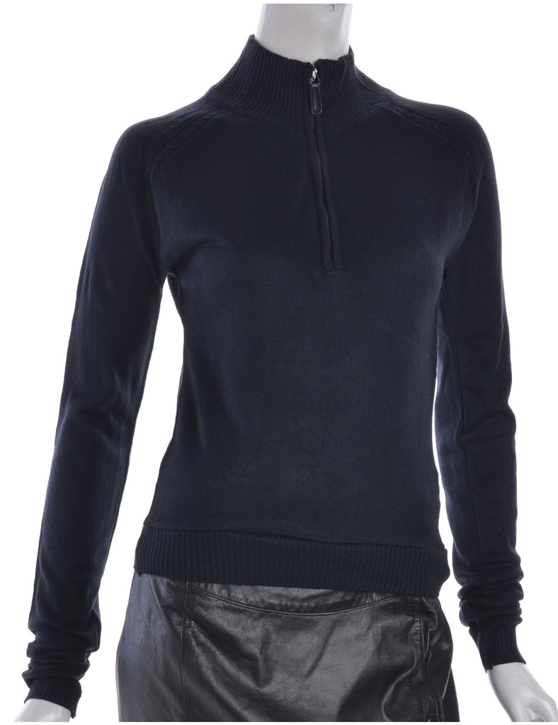 Beyond Retro Label Navy Turtle Neck Top