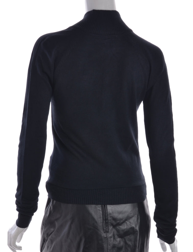 Beyond Retro Label Navy Turtle Neck Top