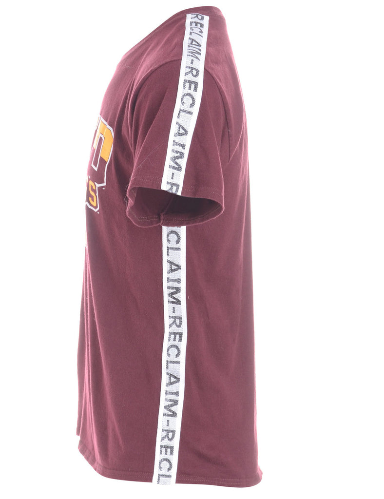 Beyond Retro Label Reclaimed Burgundy Tape T-Shirt