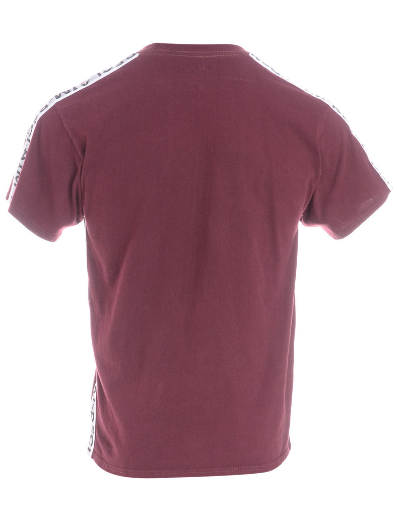 Beyond Retro Label Reclaimed Burgundy Tape T-Shirt