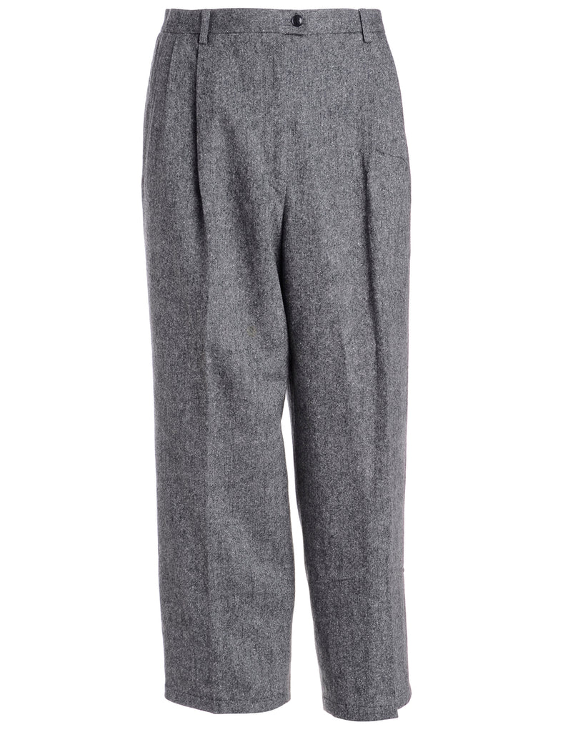 Beyond Retro Label Reclaimed Grey Cropped Tapered Trousers