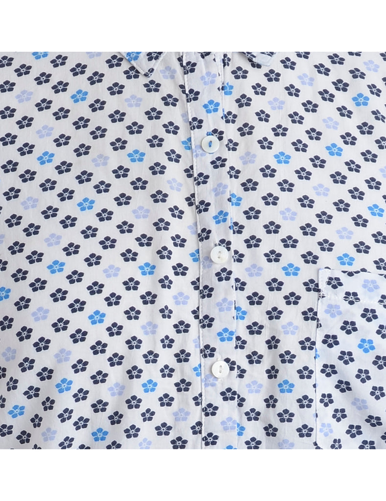 Reworked Claire Cropped Long Sleeve Printed Shirt - XL