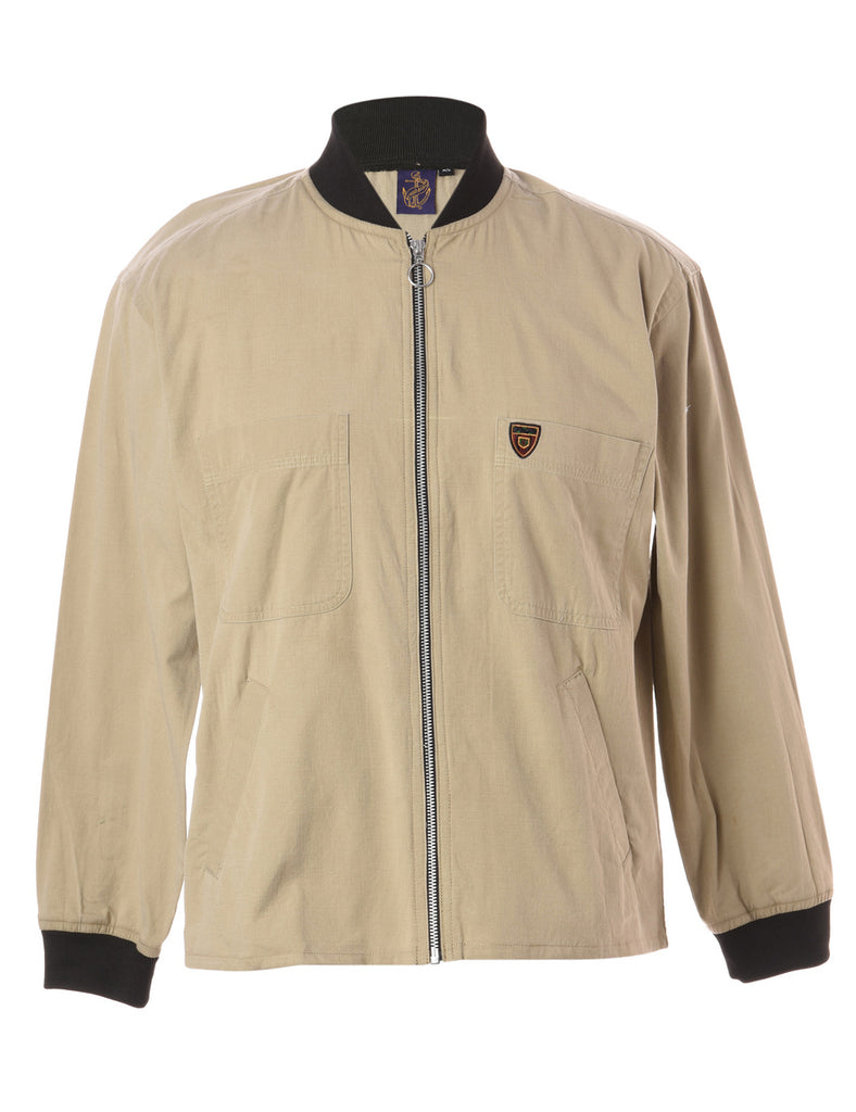 Beyond Retro Label Reworked Jamie Branded Straight Hem Bomber Jacket