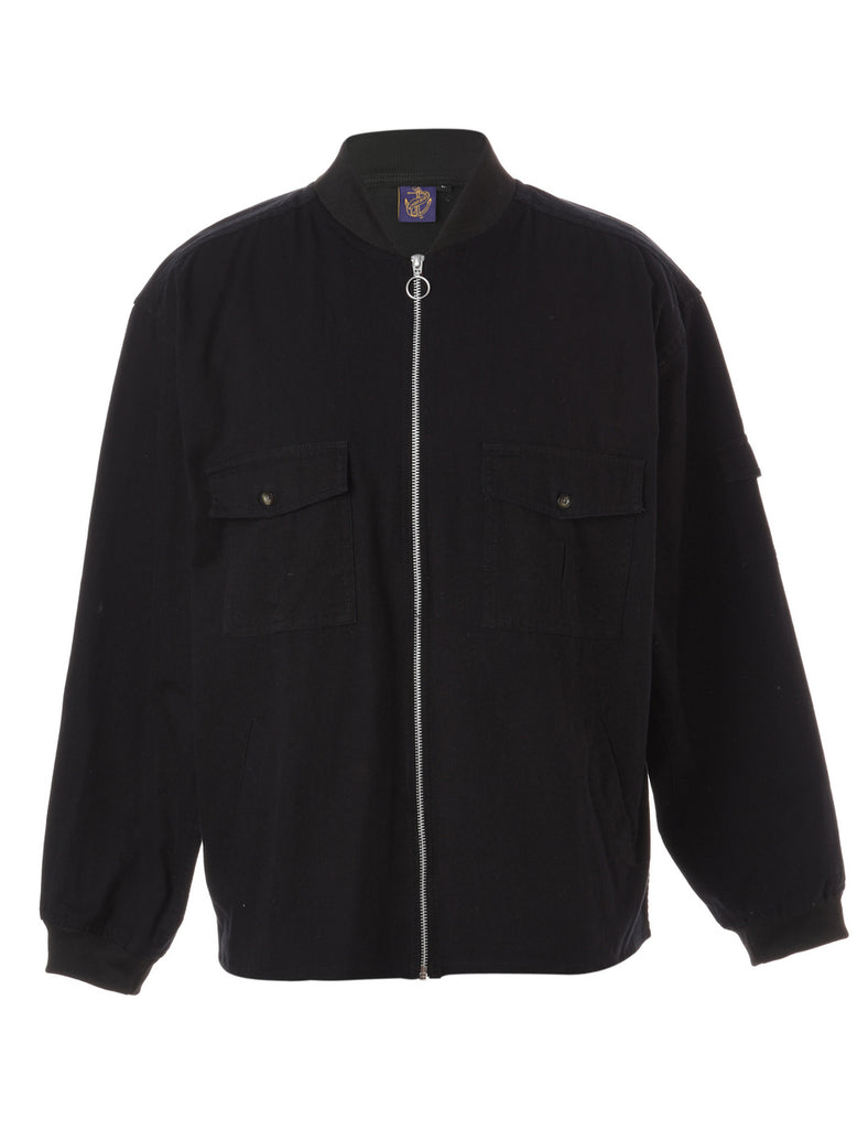 Beyond Retro Label Reworked Jamie Branded Straight Hem Bomber Jacket
