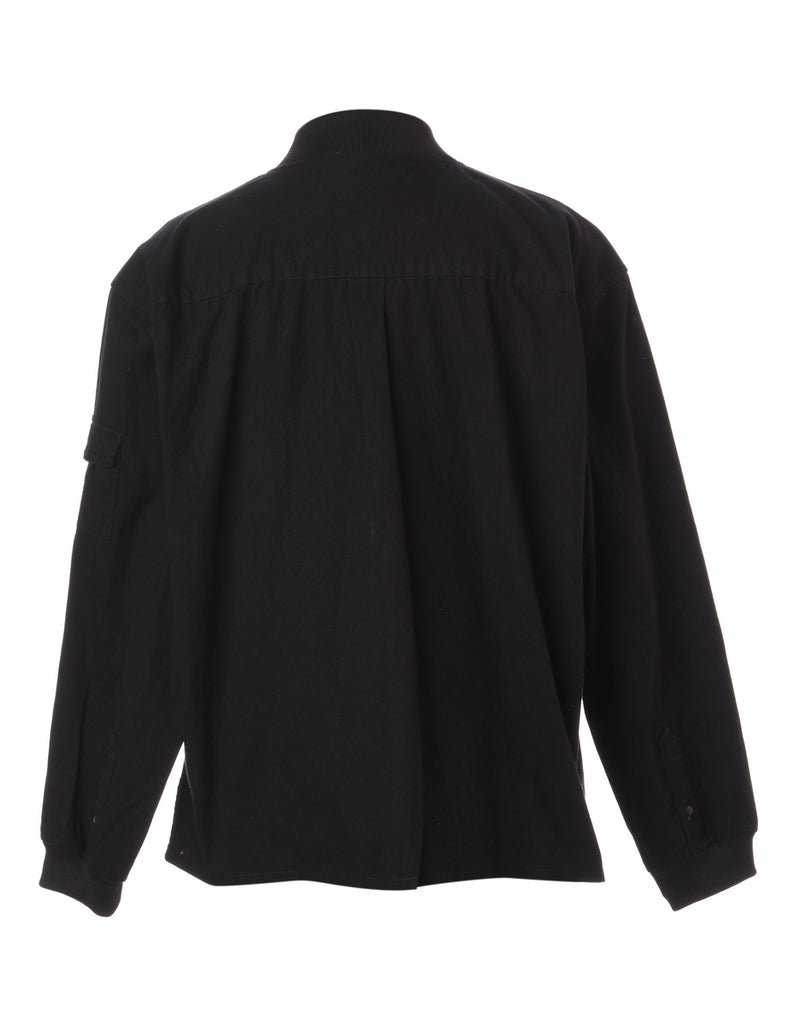 Beyond Retro Label Reworked Jamie Branded Straight Hem Bomber Jacket