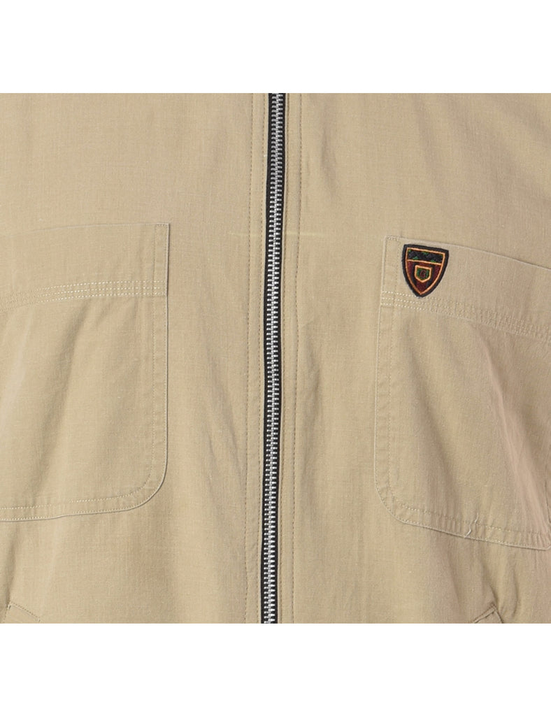 Beyond Retro Label Reworked Jamie Branded Straight Hem Bomber Jacket