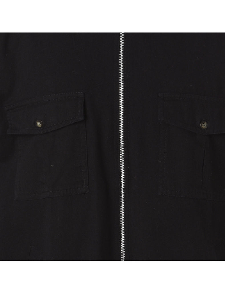 Beyond Retro Label Reworked Jamie Branded Straight Hem Bomber Jacket
