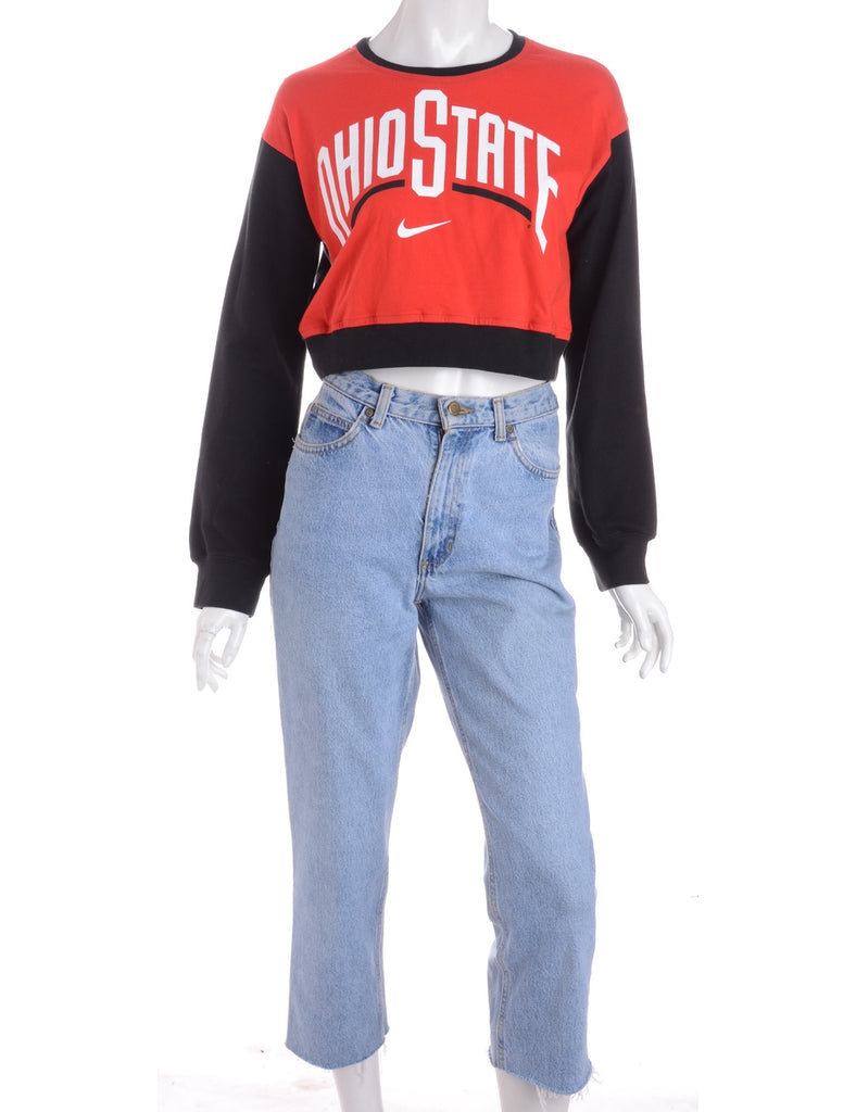 Beyond Retro Label Reworked Nike Cropped Sports Sweatshirt