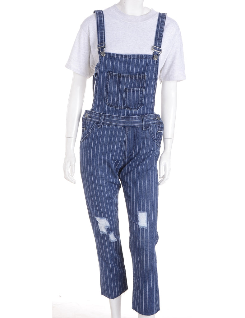 Beyond Retro Label Reworked Pinafore Cropped Dungarees